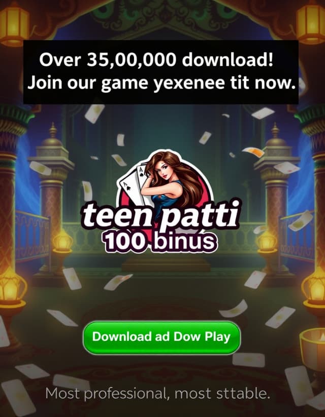 Teen Patti 100 Bonus Banner